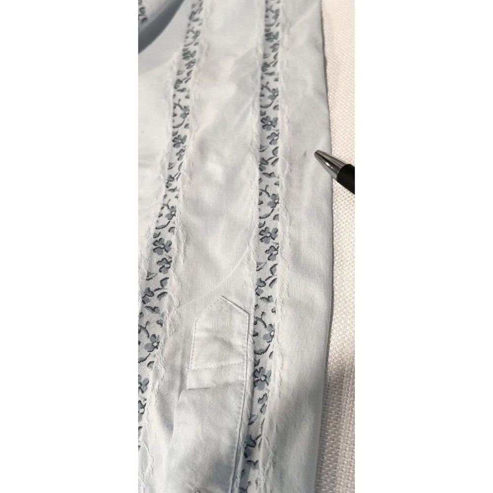 Ted Baker Slim Fit Mens Button Up Shirt Cotton Blend Size 6 2XL Blue Floral - Picture 4 of 15